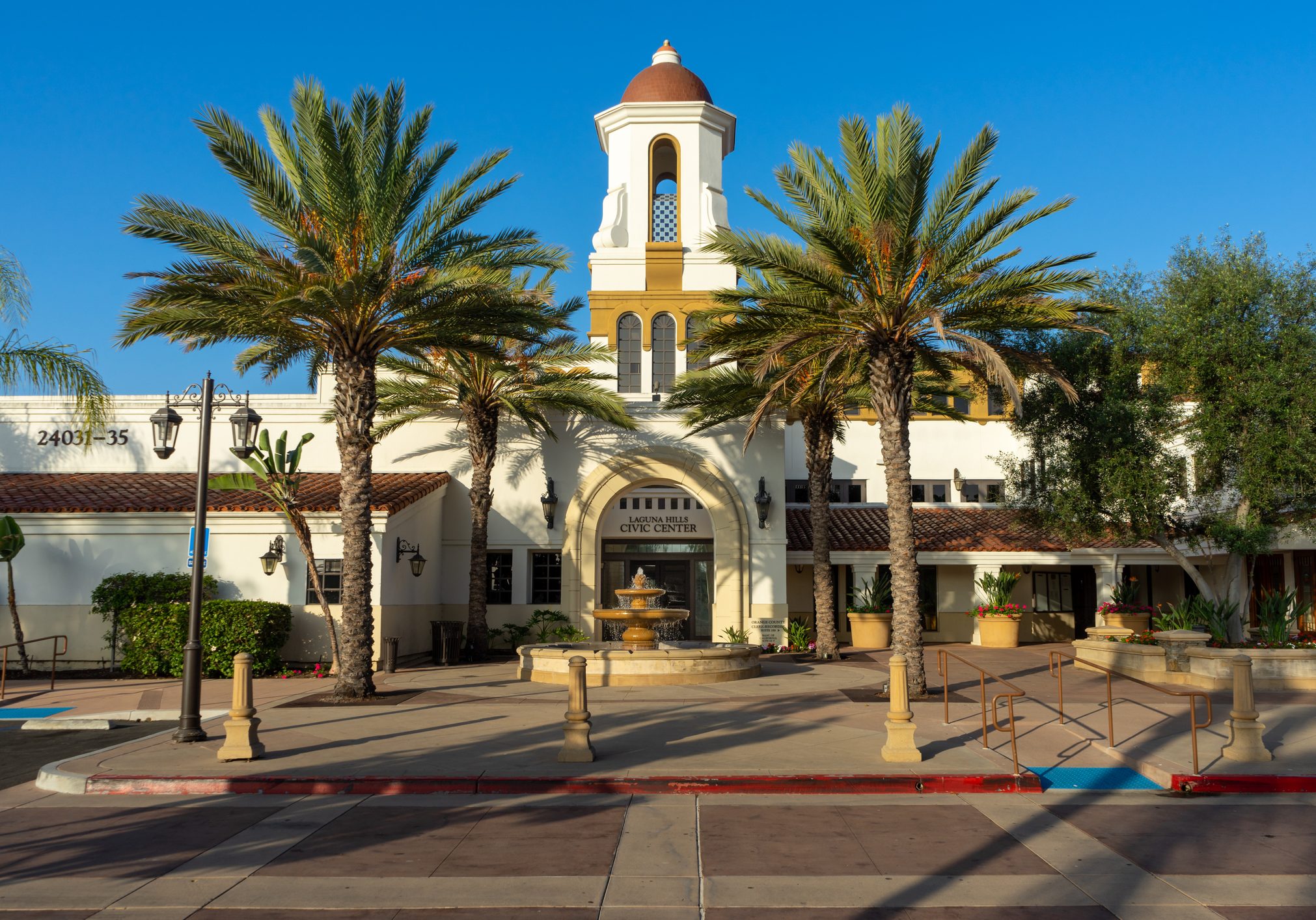 Laguna Hills Civic Center building in a California Mission architecture design